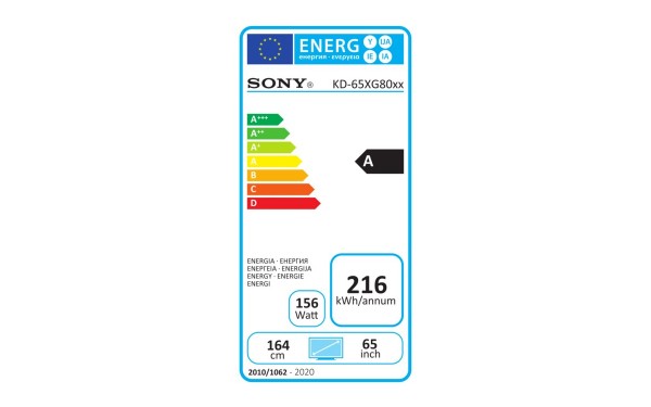 SONY KD-65XG8096 - &Eacute;tiquette &eacute;nergie