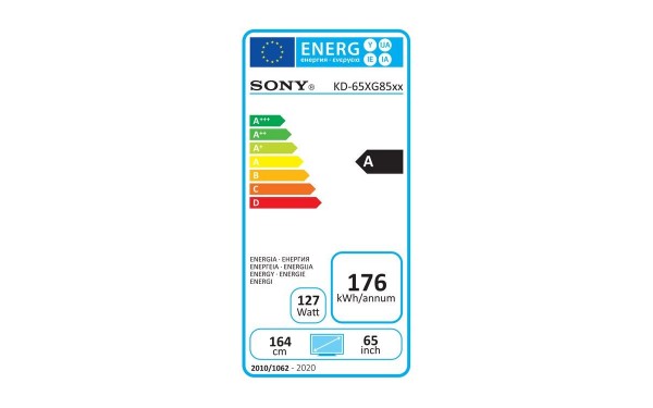 SONY KD-65XG8596 - &Eacute;tiquette &eacute;nergie
