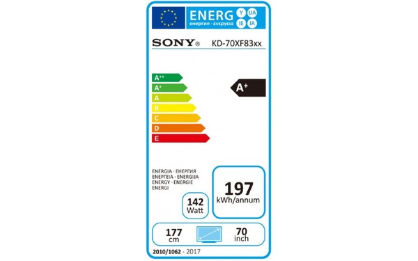 SONY KD-70XF8305 - &Eacute;tiquette &eacute;nergie