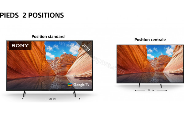 SONY KD-75X81J - Double positionnememt des pieds