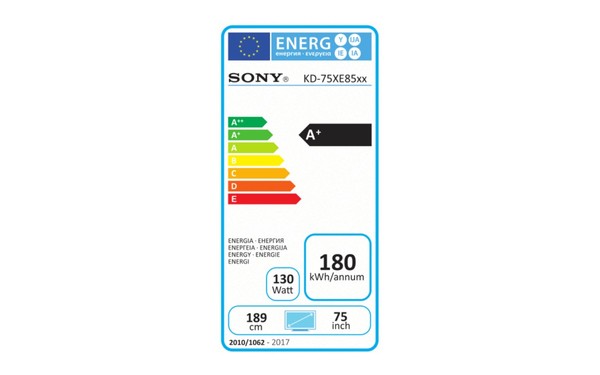 SONY KD-75XE8596 - &Eacute;tiquette &eacute;nergie