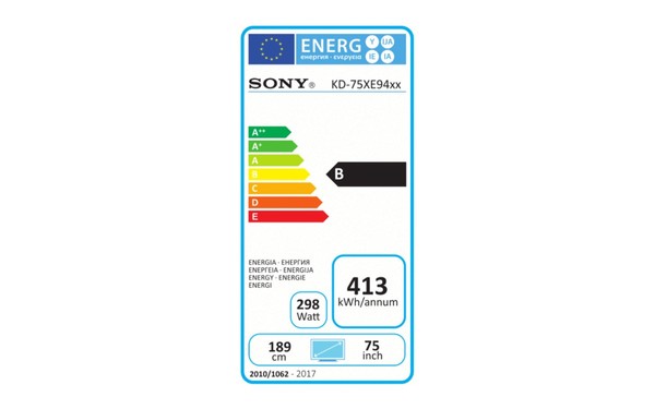 SONY KD-75XE9405 - &Eacute;tiquette &eacute;nergie