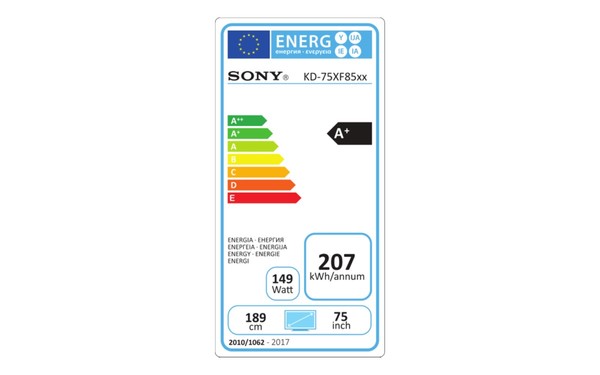 SONY KD-75XF8596 - &Eacute;tiquette &eacute;nergie