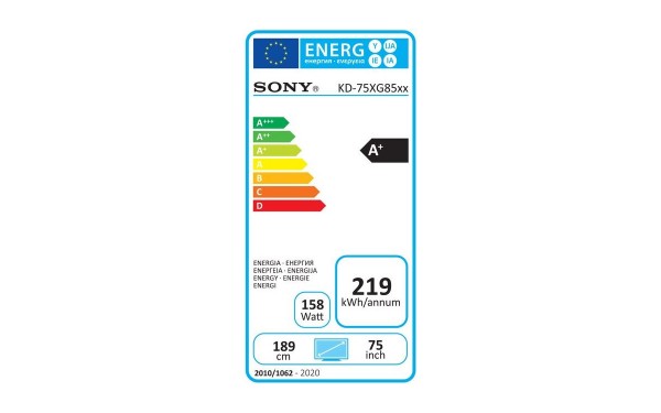 SONY KD-75XG8596 - &Eacute;tiquette &eacute;nergie