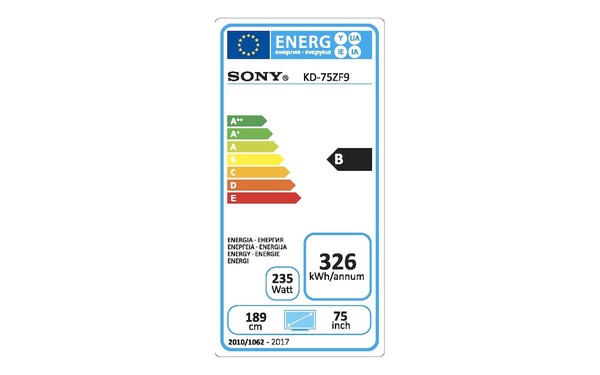 SONY KD-75ZF9 - &Eacute;tiquette &eacute;nergie