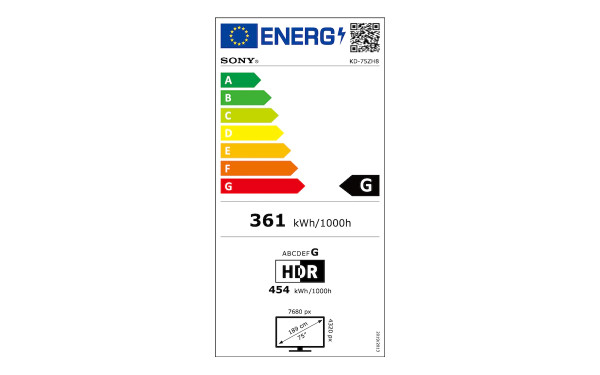 SONY KD-75ZH8 - &Eacute;tiquette &eacute;nergie v2