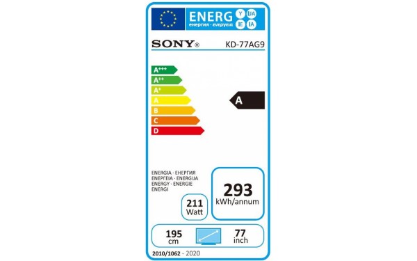 SONY KD-77AG9 - &Eacute;tiquette &eacute;nergie