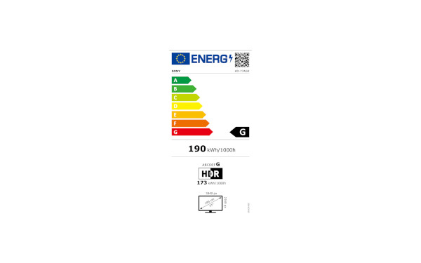 SONY KD-77AG9 - &Eacute;tiquette &eacute;nergie v2