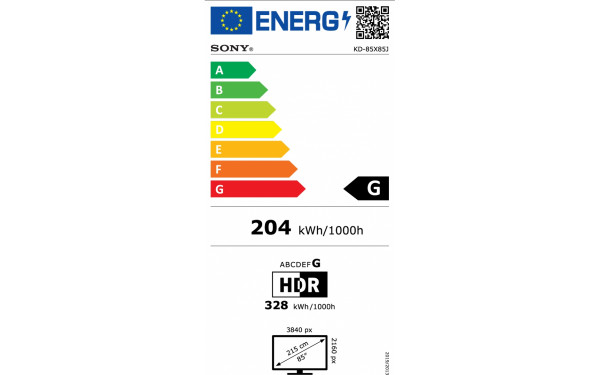 SONY KD-85X85J - &Eacute;tiquette &eacute;nergie v2