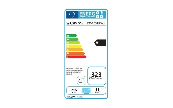 SONY KD-85XF8596 - &Eacute;tiquette &eacute;nergie