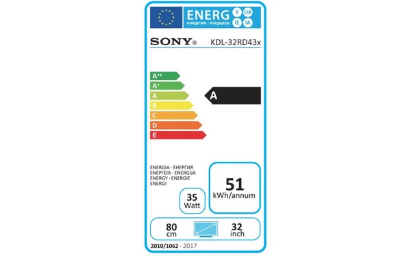 SONY KDL-32RD430 - &Eacute;tiquette &eacute;nergie