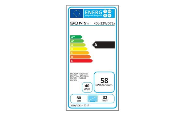 SONY KDL-32WD753 - &Eacute;tiquette &eacute;nergie