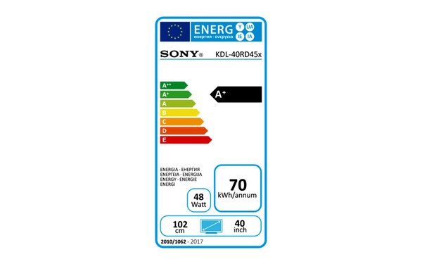 SONY KDL-40RD455 - &Eacute;tiquette &eacute;nergie