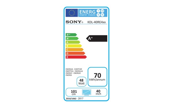 SONY KDL-40RE450 - &Eacute;tiquette &eacute;nergie