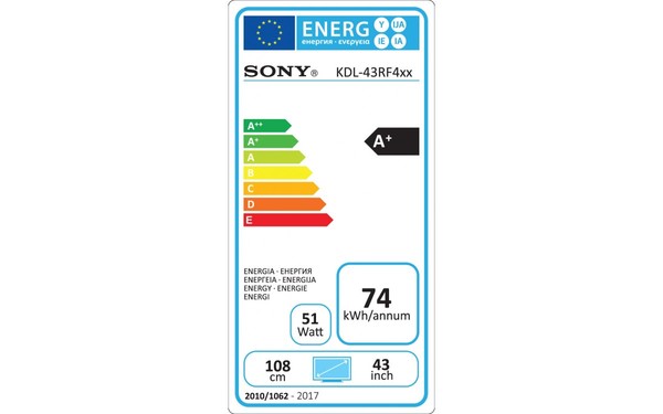 SONY KDL-43RF455 - &Eacute;tiquette &eacute;nergie