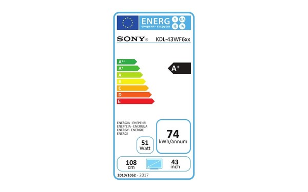 SONY KDL-43WF660 - &Eacute;tiquette &eacute;nergie