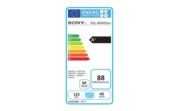 SONY KDL-49WE660 - &Eacute;tiquette &eacute;nergie