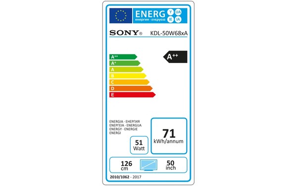 SONY KDL-50W685A - &Eacute;tiquette &eacute;nergie