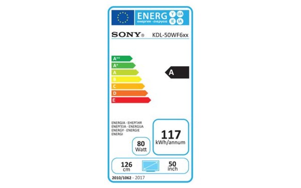 SONY KDL-50WF660 - &Eacute;tiquette &eacute;nergie