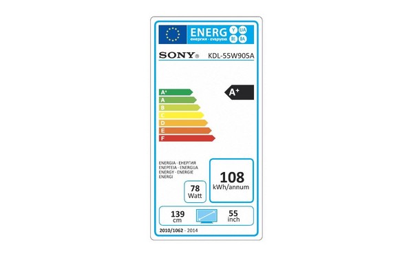SONY KDL-55W905A - &Eacute;tiquette &eacute;nergie