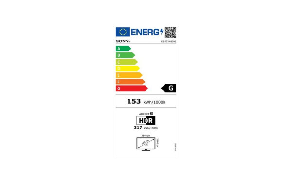 SONY KE-75XH8096 - &Eacute;tiquette &eacute;nergie v2