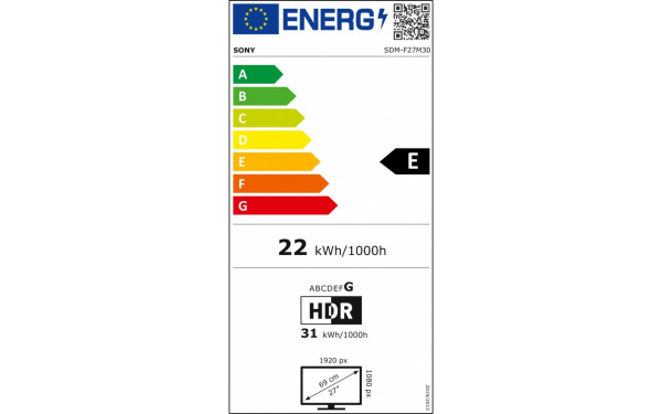 SONY InZone M3 SDM-F27M30 - &Eacute;tiquette &eacute;nergie v2