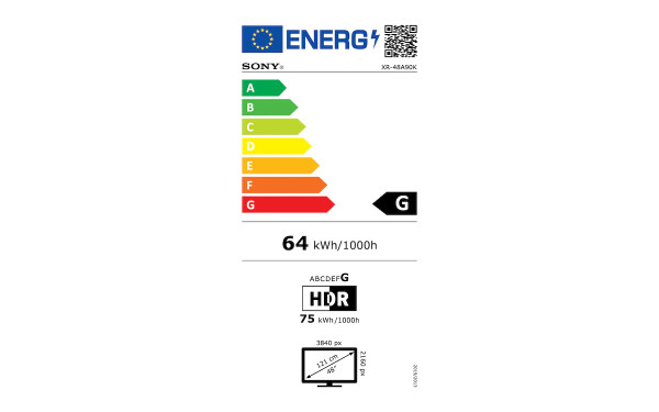 SONY XR-48A90K/P - &Eacute;tiquette &eacute;nergie v2