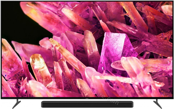 SONY XR-55X93K - Vue de face, sur&eacute;lev&eacute; avec barre de son (non fournie)
