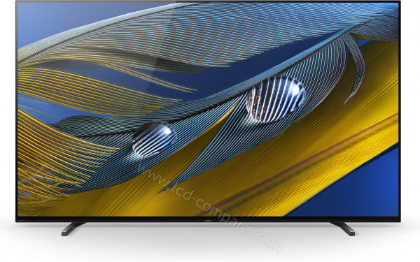 SONY XR-65A83J - Vue de face pieds port&eacute;s sur l'ext&eacute;rieur