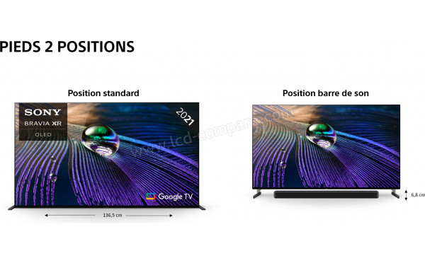 SONY XR-65A90J - Double positionnement des pieds