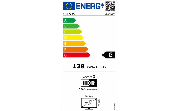 SONY XR-65A90J - &Eacute;tiquette &eacute;nergie v2