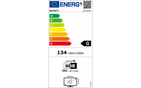 SONY XR-65X95J - &Eacute;tiquette &eacute;nergie v2