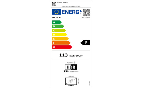 SONY XR-65X95K - &Eacute;tiquette &eacute;nergie v2