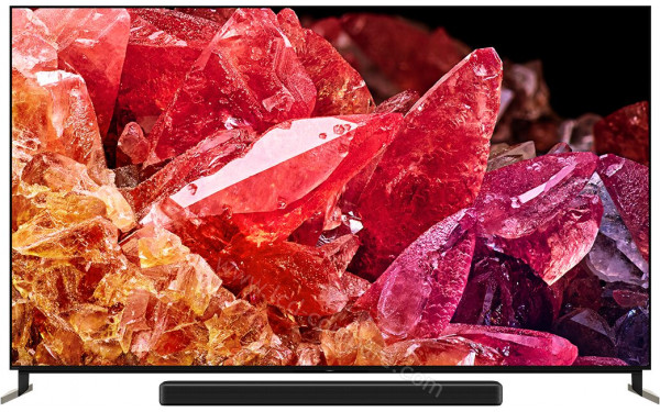 SONY XR-75X95K - Vue de face avec supports sur&eacute;lev&eacute;s (barre de son optionnelle)