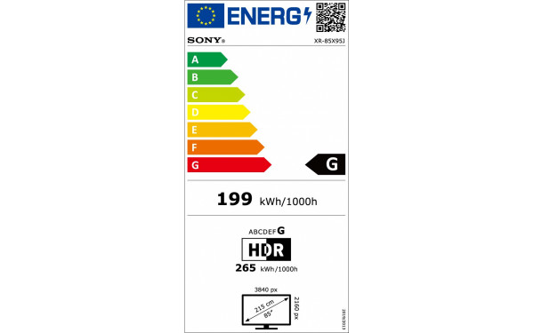 SONY XR-85X95J - &Eacute;tiquette &eacute;nergie v2