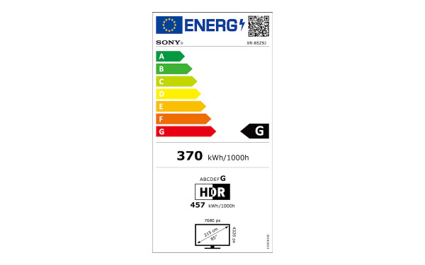 SONY XR-85Z9J - &Eacute;tiquette &eacute;nergie v2