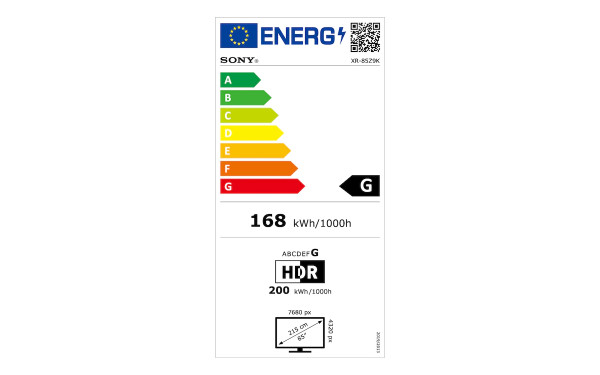 SONY XR-85Z9K - &Eacute;tiquette &eacute;nergie v2