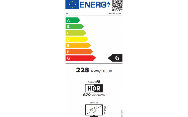 TCL 115X955MAX - &Eacute;tiquette &eacute;nergie v2