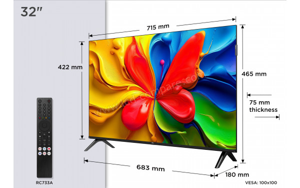 TCL 32S49K - T&eacute;l&eacute;commande