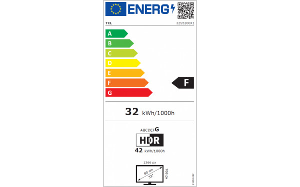 TCL 32S5200 - &Eacute;tiquette &eacute;nergie v2