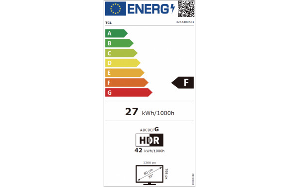 TCL 32S5400A - &Eacute;tiquette &eacute;nergie v2