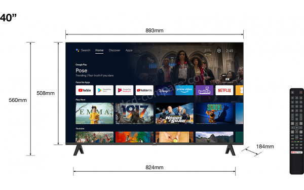 TCL 40S4405A - T&eacute;l&eacute;commande