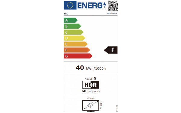 TCL 40S4405A - &Eacute;tiquette &eacute;nergie v2