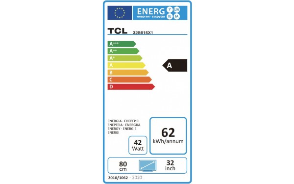 TCL 40S615 - &Eacute;tiquette &eacute;nergie
