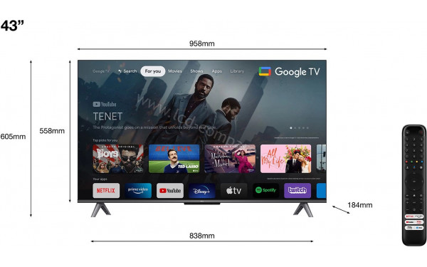 TCL 43C645 - TV et t&eacute;l&eacute;commande