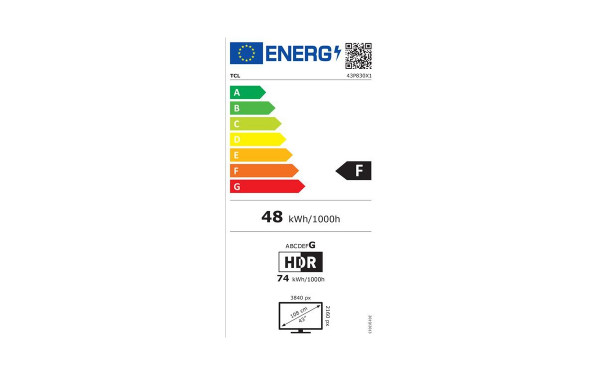 TCL 43P830 - &Eacute;tiquette &eacute;nergie v2