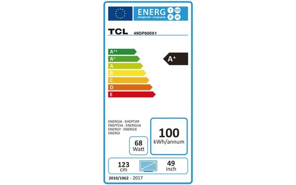 TCL 49DP600 - &Eacute;tiquette &eacute;nergie