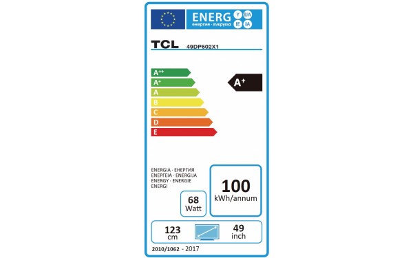 TCL 49DP602 - &Eacute;tiquette &eacute;nergie