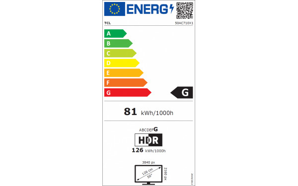 TCL 50AC710 - &Eacute;tiquette &eacute;nergie v2