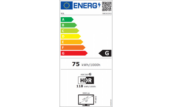 TCL 50C633 - &Eacute;tiquette &eacute;nergie v2